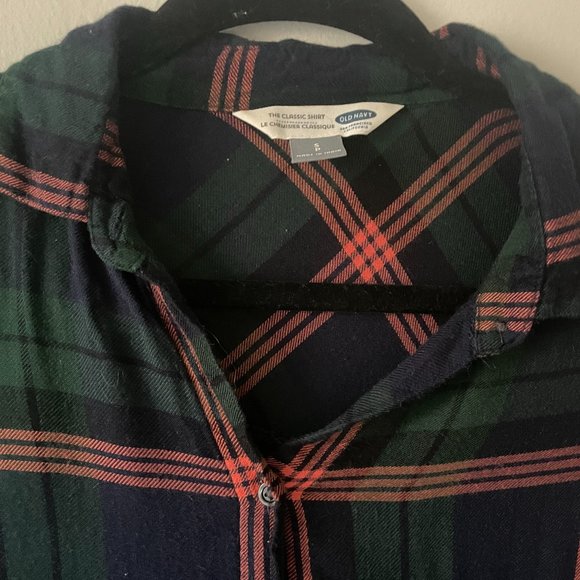 Old Navy The Classic Shirt | Blue, Green, Orange | Small - Picture 2 of 3